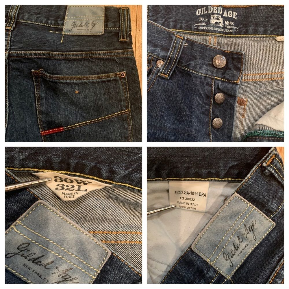 GILDED AGE Denim Men's Made in Italy 
Mod. GA1011-DRA 100% Cotton
Size 30 x 32
